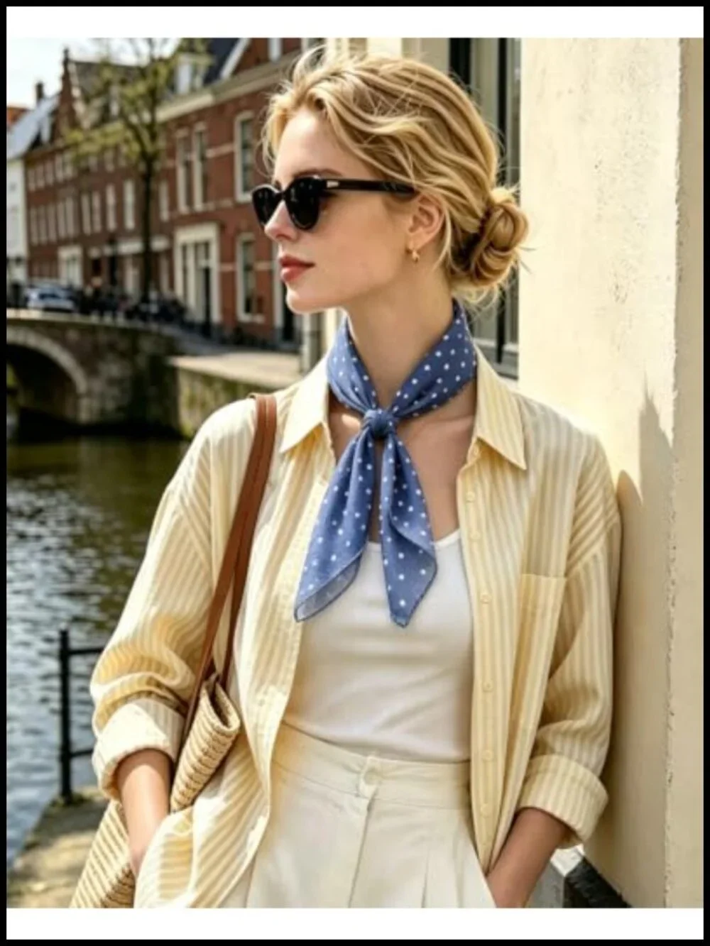 Polka Dot Square Scarf Women Neck Head Wrap Hair Accessory